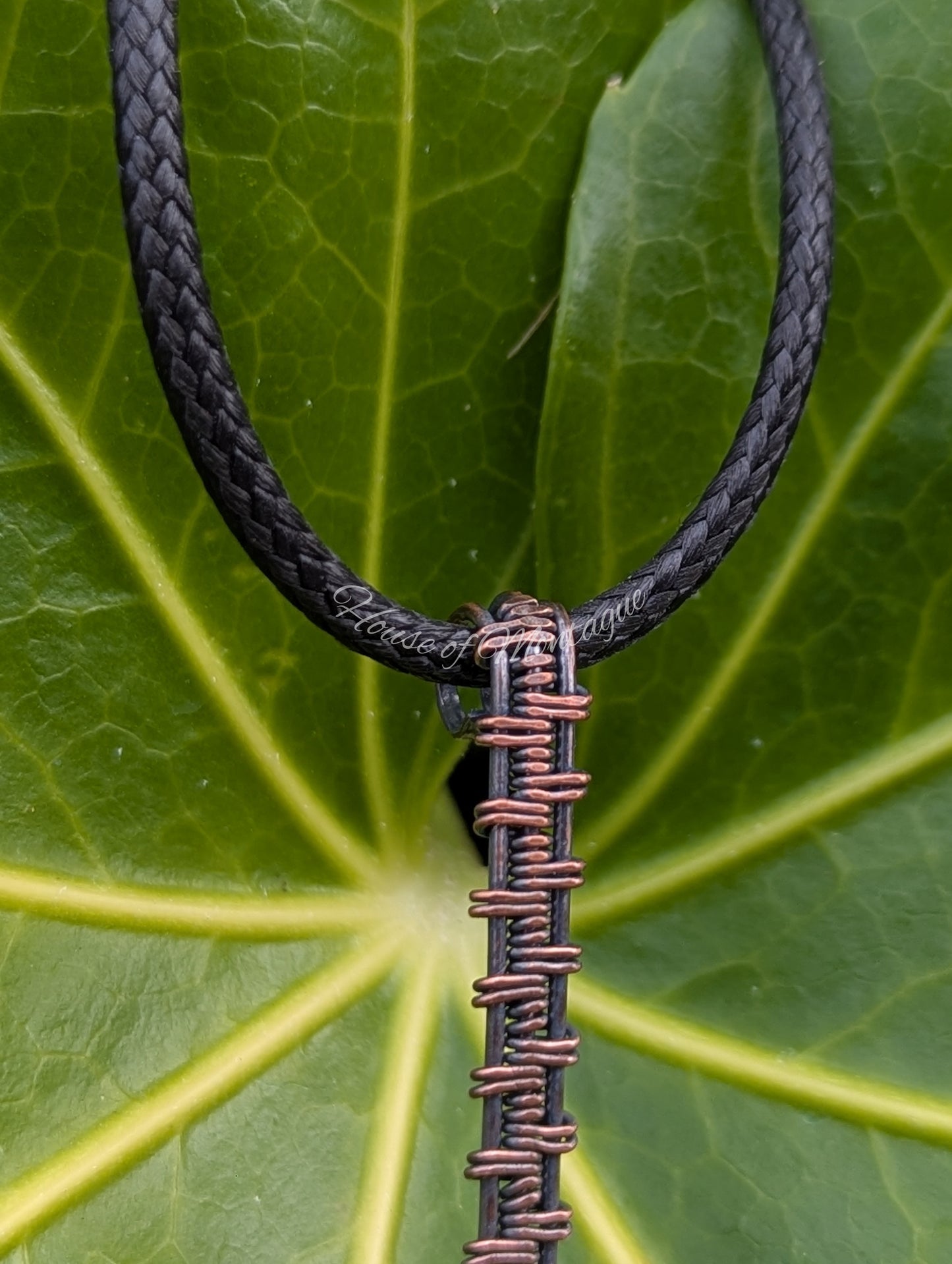 Copper Weave Bar Pendants