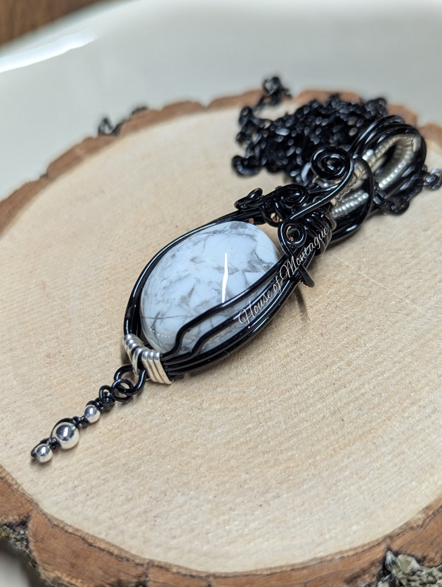 Howlite in Black + Silver