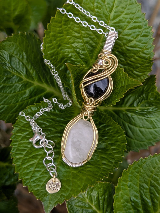 Smoky + Milky Quartz Duo